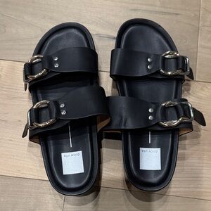 Dolce vita Black Sandals with Silver and gold Buckles